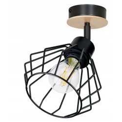 Lampa sufitowa KINKIET ścienny Drewno regulowany LOFT klosz brylant na E27