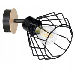 Lampa sufitowa KINKIET ścienny Drewno regulowany LOFT klosz brylant na E27