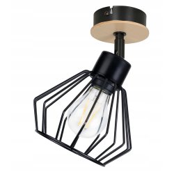 Lampa sufitowa KINKIET ścienny Drewno regulowany LOFT klosz brylant na E27