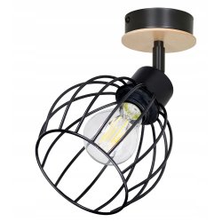 Lampa sufitowa KINKIET ścienny Drewno regulowany LOFT klosz kula na E27