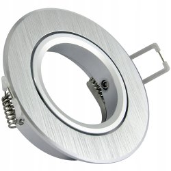 Zestaw 6x Oprawa sufitowa wpuszczana OKRĄGŁA srebrna + Żarówka GU10 8W LED