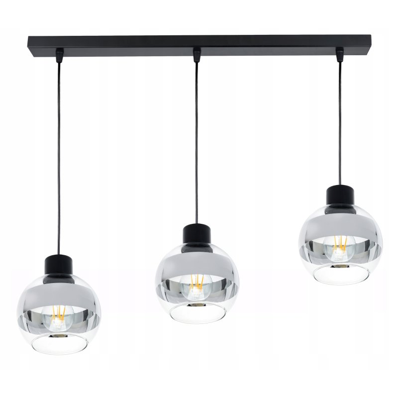 LAMPA sufitowa wisząca ZWIS belka ŻYRANDOL na E27 KULA Szklana chrom clear