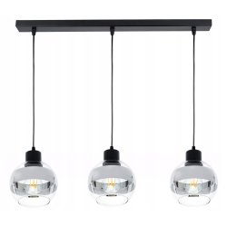 LAMPA sufitowa wisząca ZWIS belka ŻYRANDOL na E27 KULA Szklana chrom clear