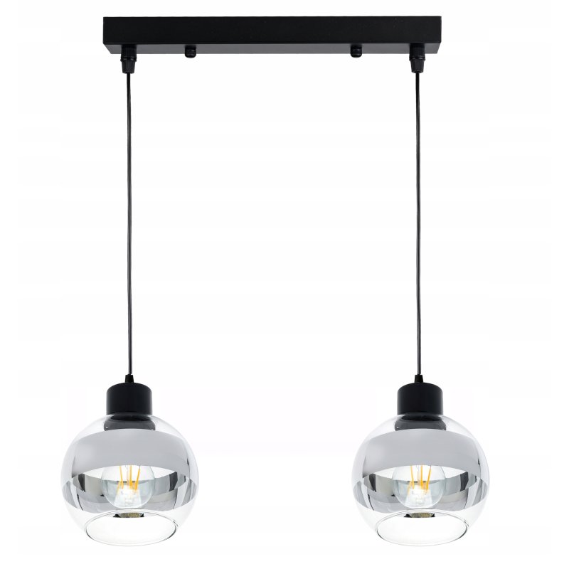 LAMPA sufitowa wisząca ZWIS belka ŻYRANDOL na E27 KULA Szklana chrom clear