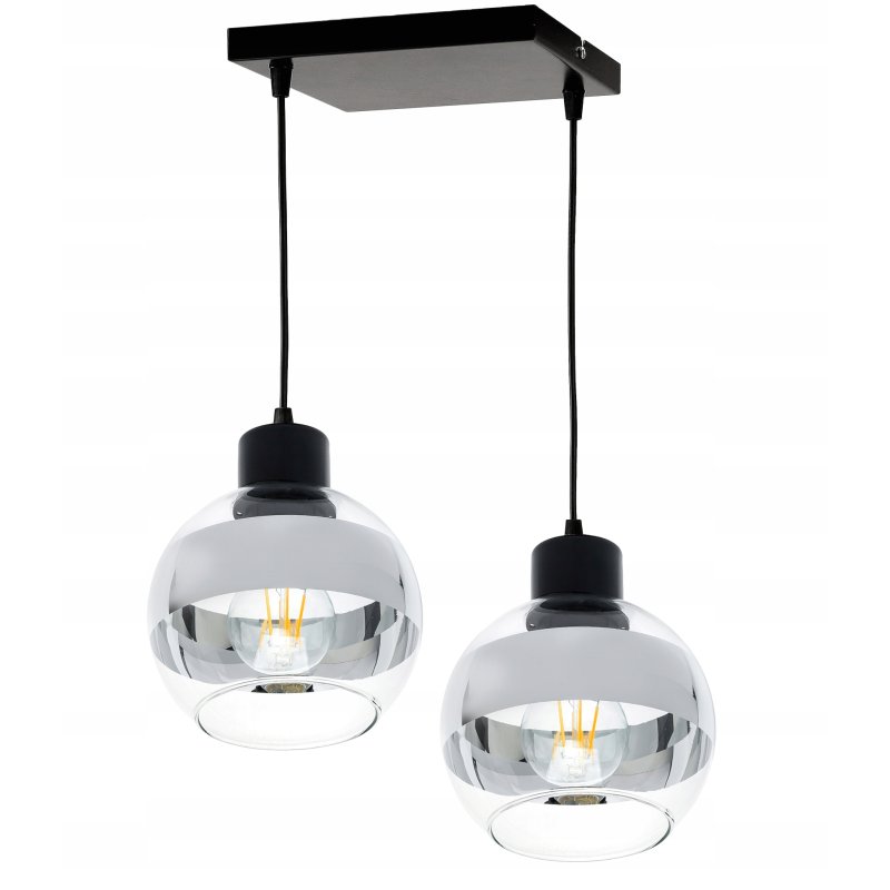 LAMPA sufitowa wisząca ZWIS plafon ŻYRANDOL na E27 KULA Szklana chrom clear