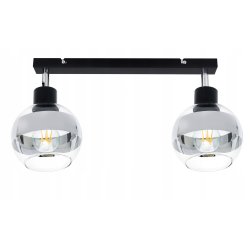 LAMPA sufitowa PLAFON ŻYRANDOL regulowana na E27 KULA szklana clear chrom