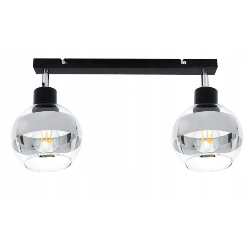 LAMPA sufitowa PLAFON ŻYRANDOL regulowana na E27 KULA szklana clear chrom