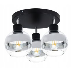LAMPA sufitowa PLAFON ŻYRANDOL regulowana na E27 KULA szklana clear chrom