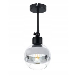 LAMPA sufitowa KINKIET ścienny na E27 ruchomy LOFT szklany KULA clear chrom