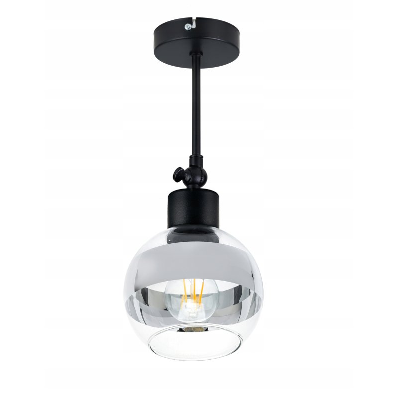 LAMPA sufitowa KINKIET ścienny na E27 ruchomy LOFT szklany KULA clear chrom