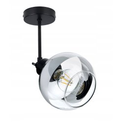 LAMPA sufitowa KINKIET ścienny na E27 ruchomy LOFT szklany KULA clear chrom