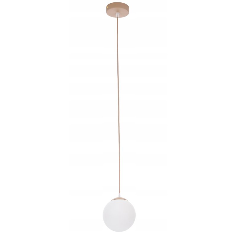 LAMPA WISZĄCA ZWIS ŻYRANDOL SUFIT SZKLANY KLOSZ KULA KASZMIR beż ecru beige