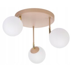 LAMPA sufitowa PLAFON SZKLANY KLOSZ KULA 3 LED E27 KASZMIR beż ecru beige