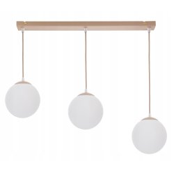 LAMPA WISZĄCA ZWIS ŻYRANDOL SUFITOWY SZKLANY KLOSZ KULA LED E27 KASZMIR beż