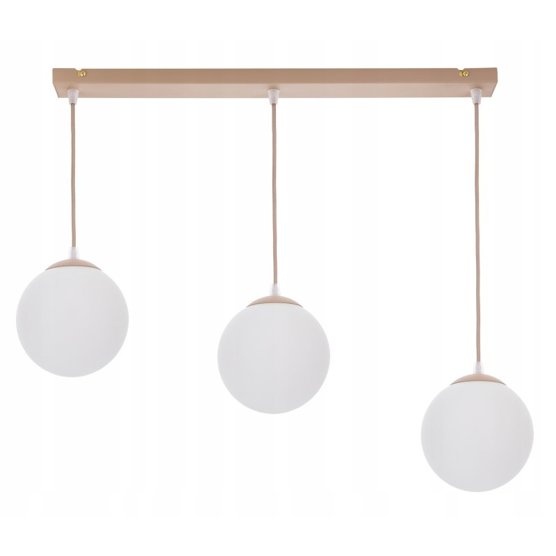 LAMPA WISZĄCA ZWIS ŻYRANDOL SUFITOWY SZKLANY KLOSZ KULA LED E27 KASZMIR beż