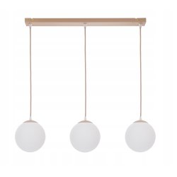 LAMPA WISZĄCA ZWIS ŻYRANDOL SUFITOWY SZKLANY KLOSZ KULA LED E27 KASZMIR beż