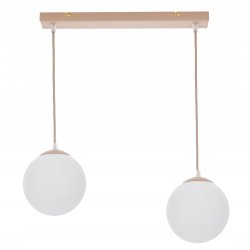 LAMPA WISZĄCA ZWIS ŻYRANDOL SUFITOWY SZKLANY KLOSZ KULA LED E27 KASZMIR beż