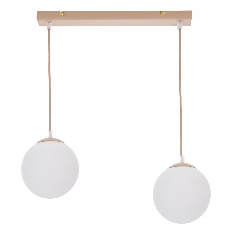 LAMPA WISZĄCA ZWIS ŻYRANDOL SUFITOWY SZKLANY KLOSZ KULA LED E27 KASZMIR beż