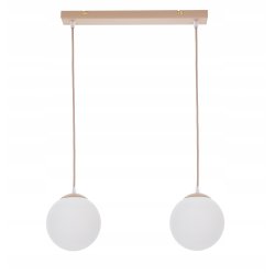 LAMPA WISZĄCA ZWIS ŻYRANDOL SUFITOWY SZKLANY KLOSZ KULA LED E27 KASZMIR beż