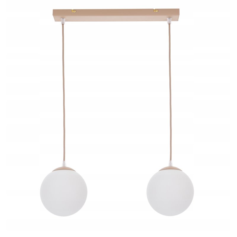 LAMPA WISZĄCA ZWIS ŻYRANDOL SUFITOWY SZKLANY KLOSZ KULA LED E27 KASZMIR beż