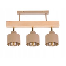 LAMPA drewniana belka sufitowa ŻYRANDOL PLAFON KLOSZ KUBEK E27 KASZMIR beż