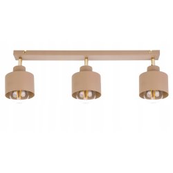 LAMPA WISZĄCA SUFITOWA PLAFON ŻYRANDOL RUCH KUBEK 3x E27 KASZMIR beż ecru
