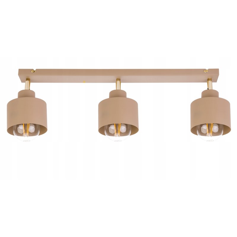 LAMPA WISZĄCA SUFITOWA PLAFON ŻYRANDOL RUCH KUBEK 3x E27 KASZMIR beż ecru