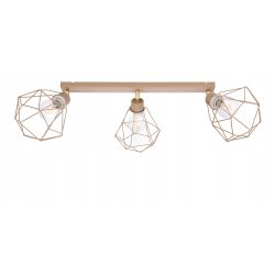 LAMPA WISZĄCA SUFITOWA PLAFON ŻYRANDOL RUCH DIAMENT 3x E27 KASZMIR beż ecru