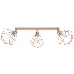 LAMPA WISZĄCA SUFITOWA PLAFON ŻYRANDOL RUCH DIAMENT 3x E27 KASZMIR beż ecru