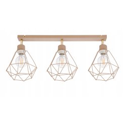 LAMPA WISZĄCA SUFITOWA PLAFON ŻYRANDOL RUCH DIAMENT 3x E27 KASZMIR beż ecru