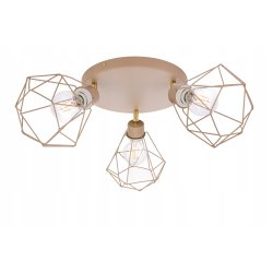 LAMPA WISZĄCA SUFITOWA PLAFON ŻYRANDOL RUCH DIAMENT 3x E27 KASZMIR beż ecru