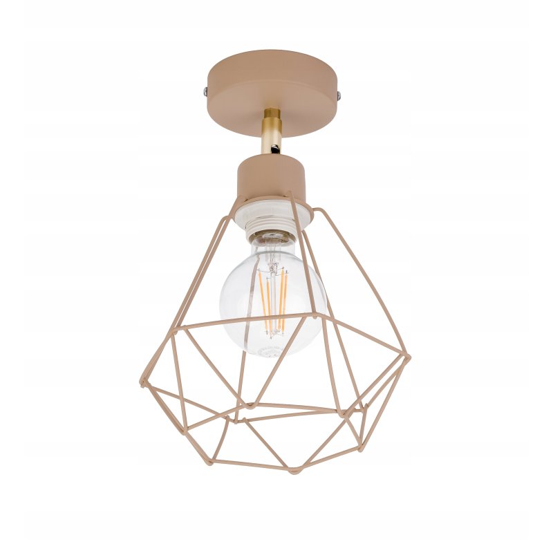 LAMPA sufitowa KINKIET ścienny regulowany E27 drut DIAMENT KASZMIR beż ecru