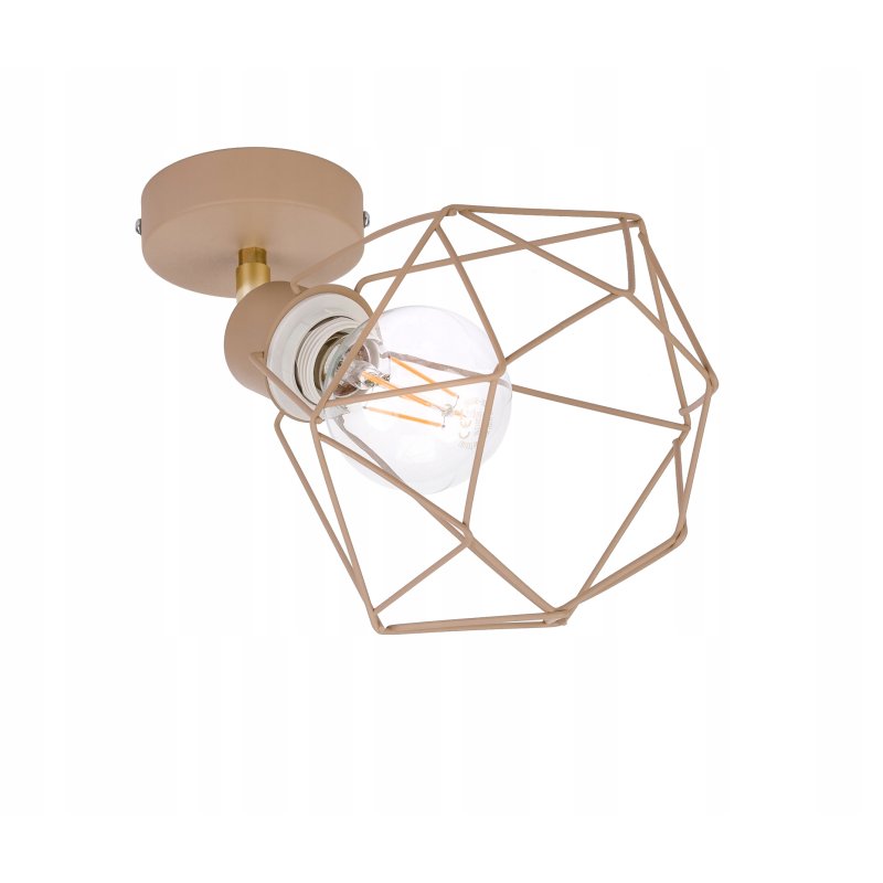 LAMPA sufitowa KINKIET ścienny regulowany E27 drut DIAMENT KASZMIR beż ecru