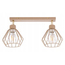 LAMPA WISZĄCA SUFITOWA PLAFON ŻYRANDOL RUCH BRYLANT 2x E27 KASZMIR beż ecru