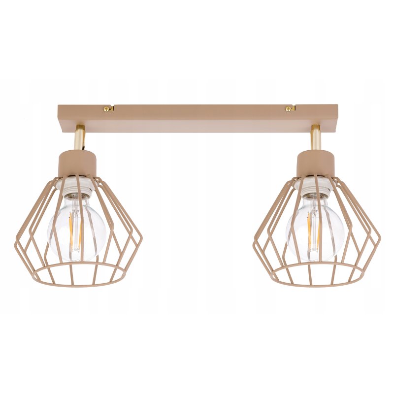 LAMPA WISZĄCA SUFITOWA PLAFON ŻYRANDOL RUCH BRYLANT 2x E27 KASZMIR beż ecru