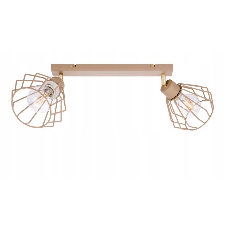 LAMPA WISZĄCA SUFITOWA PLAFON ŻYRANDOL RUCH BRYLANT 2x E27 KASZMIR beż ecru