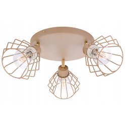 LAMPA WISZĄCA SUFITOWA PLAFON ŻYRANDOL RUCH BRYLANT 3x E27 KASZMIR beż ecru