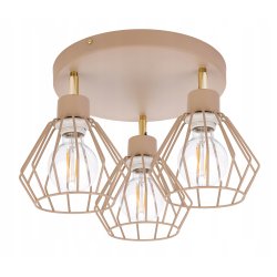 LAMPA WISZĄCA SUFITOWA PLAFON ŻYRANDOL RUCH BRYLANT 3x E27 KASZMIR beż ecru