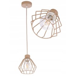 LAMPA WISZĄCA ZWIS ŻYRANDOL SUFITOWY klosz BRYLANT na E27 KASZMIR beż ecru
