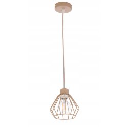 LAMPA WISZĄCA ZWIS ŻYRANDOL SUFITOWY klosz BRYLANT na E27 KASZMIR beż ecru