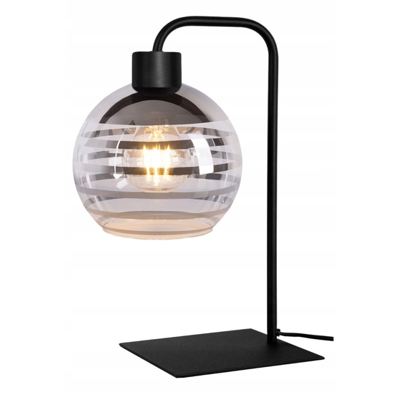 Lampka nocna biurkowa Lampa stołowa loft szklany klosz z on/off na led E27