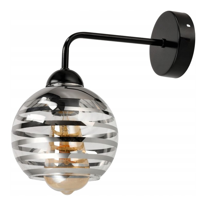 Lampa kinkiet ścienny stały prosty LOFT klosz SZKLANY KULA na 1x E27