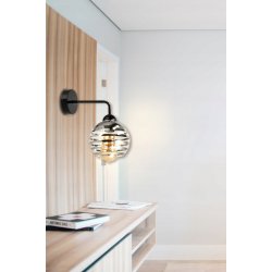 Lampa kinkiet ścienny stały prosty LOFT klosz SZKLANY KULA na 1x E27