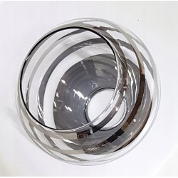 Lampa wisząca sufitowa ZWIS belka na 2x E27 szklany klosz kula paski