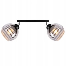 LAMPA sufitowa PLAFON żyrandol BELKA regulowana na klosz szklana KULA paski