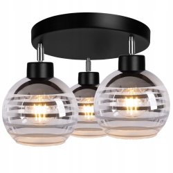 Lampa sufitowa wisząca PALFON regulowany na 3x E27 klosz szklana kula paski