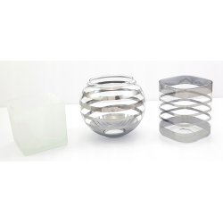 Lampa wisząca sufitowa żyrandol ZWIS na 3x E27 szklany klosz kula paski