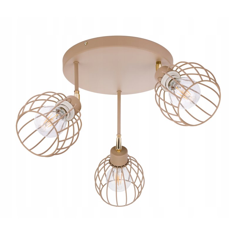 Klosz druciany metalowy METAL do lamp E27 LOFT KULA KASZMIR beż ecru beige
