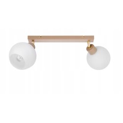 LAMPA WISZĄCA SUFITOWA PLAFON ŻYRANDOL RUCH 2x E27 KASZMIR beż klosz KULA