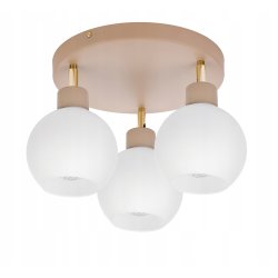 LAMPA WISZĄCA SUFITOWA PLAFON ŻYRANDOL RUCH 3x E27 KASZMIR beż klosz KULA